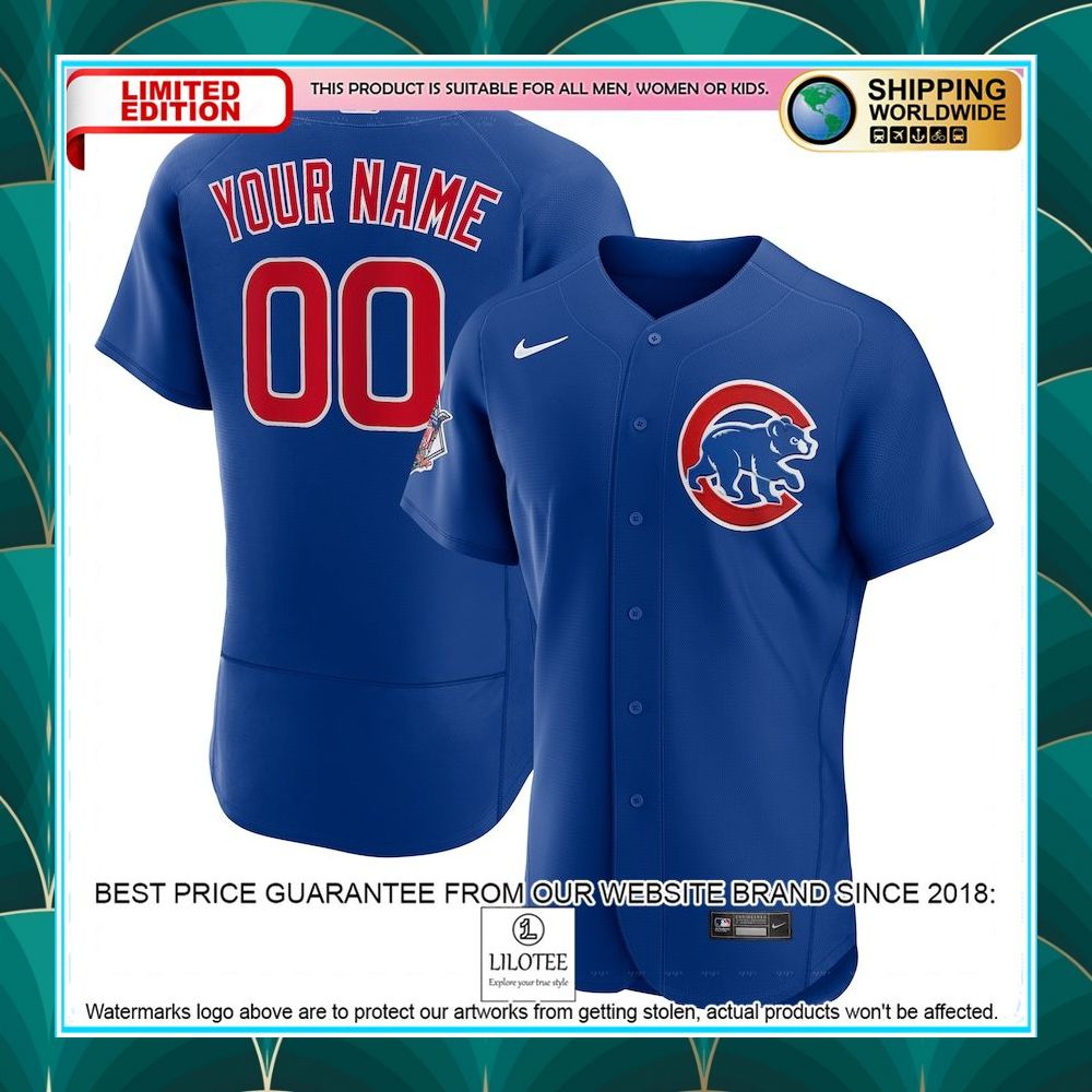 chicago cubs nike alternate custom royal baseball jersey 1 737