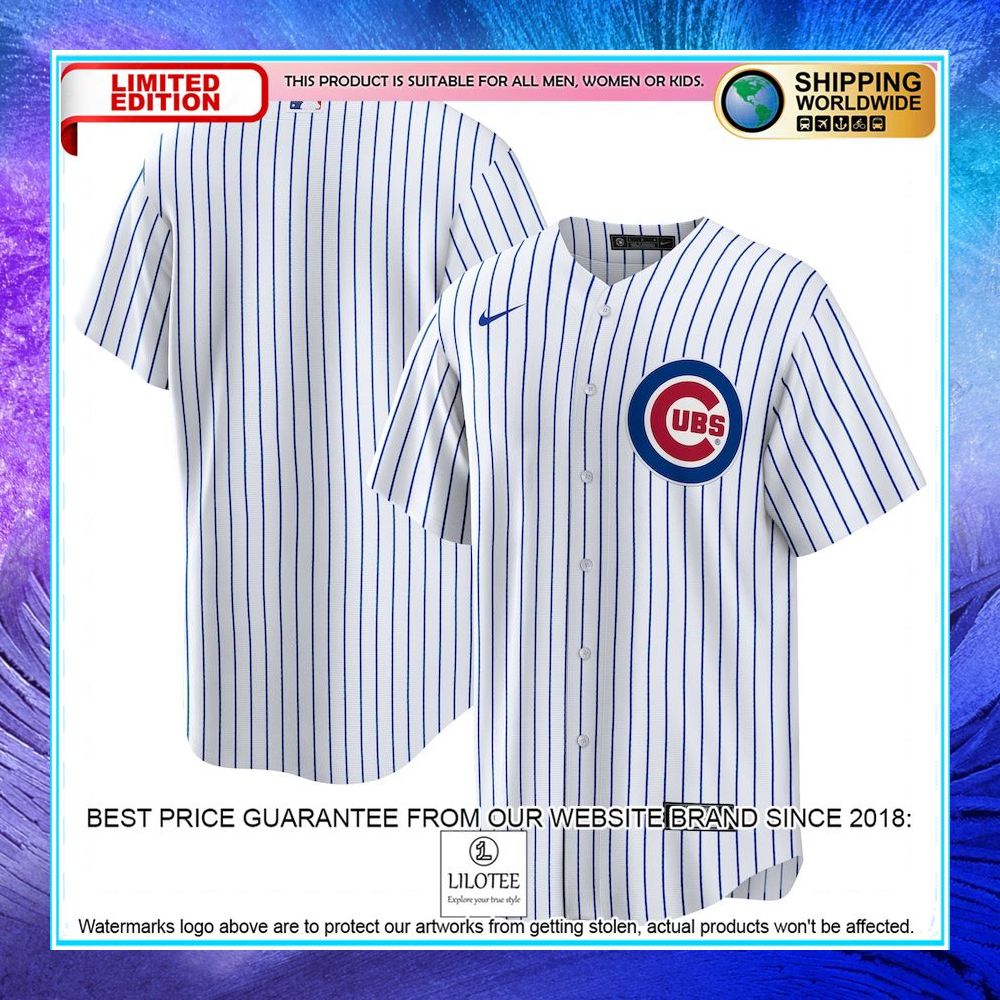 chicago cubs nike home blank white baseball jersey 1 40
