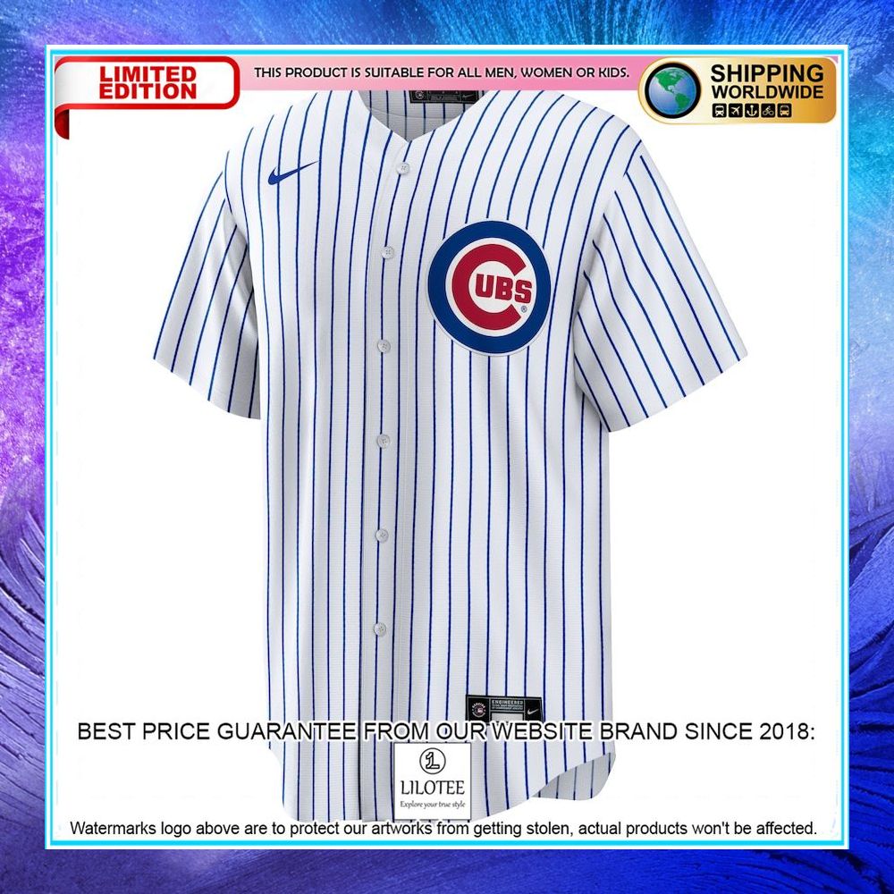 chicago cubs nike home blank white baseball jersey 2 955