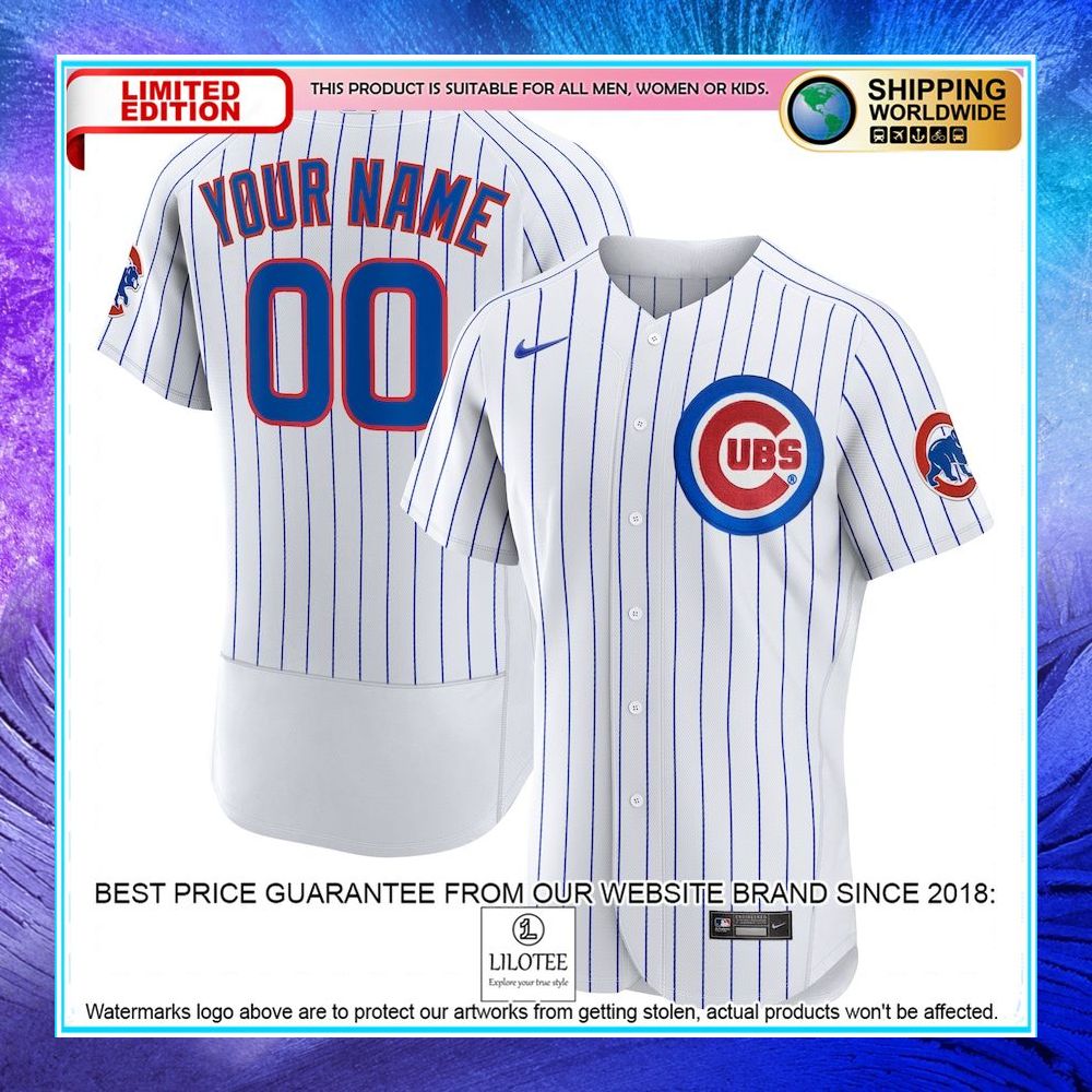 chicago cubs nike home custom white baseball jersey 1 584
