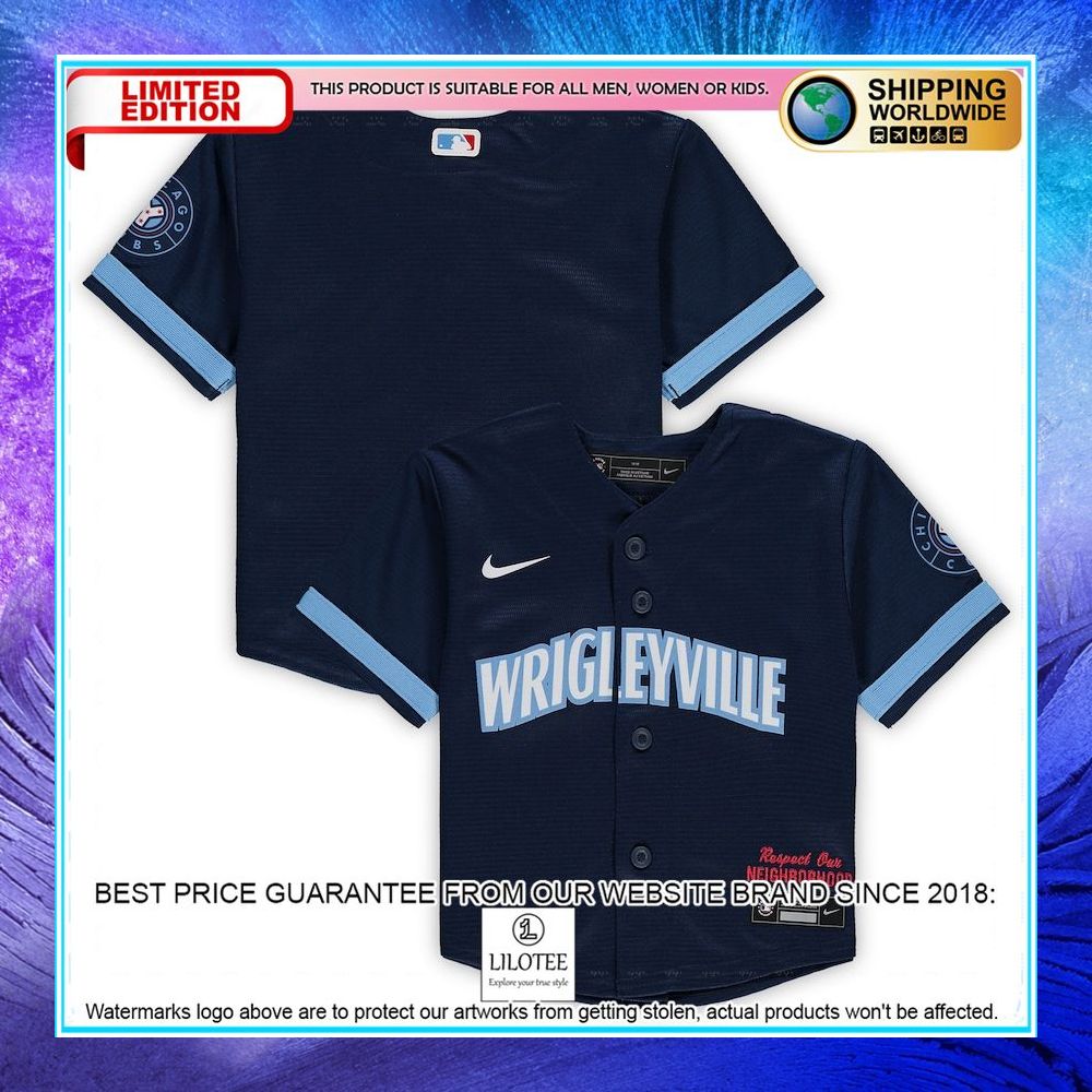 chicago cubs nike infant mlb city connect navy baseball jersey 1 710