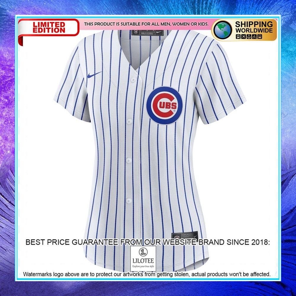 chicago cubs nike women home blank white baseball jersey 2 399