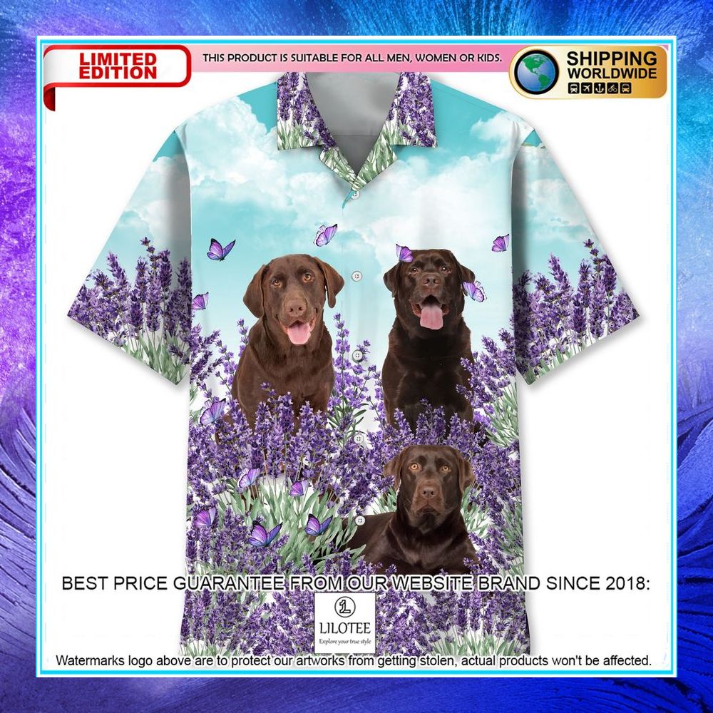 chocolate labrador lavender hawaiian shirt 1 855