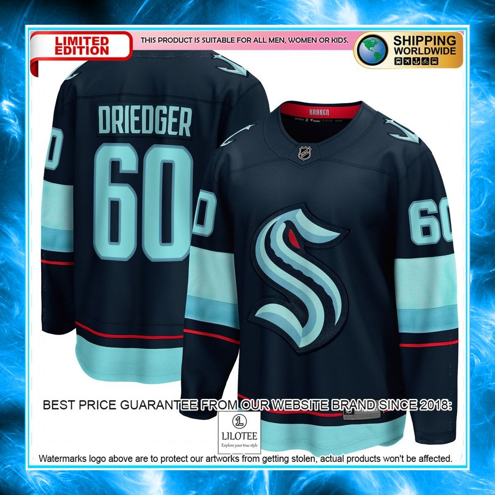 chris driedger seattle kraken deep sea blue hockey jersey 1 326