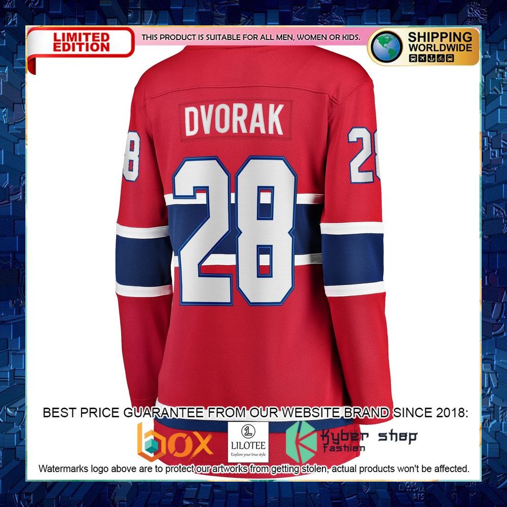 Christian Dvorak Montreal Canadiens Women’s Red Hockey Jersey - LIMITED EDITION 7 christian dvorak montreal canadiens womens red hockey jersey 3 688