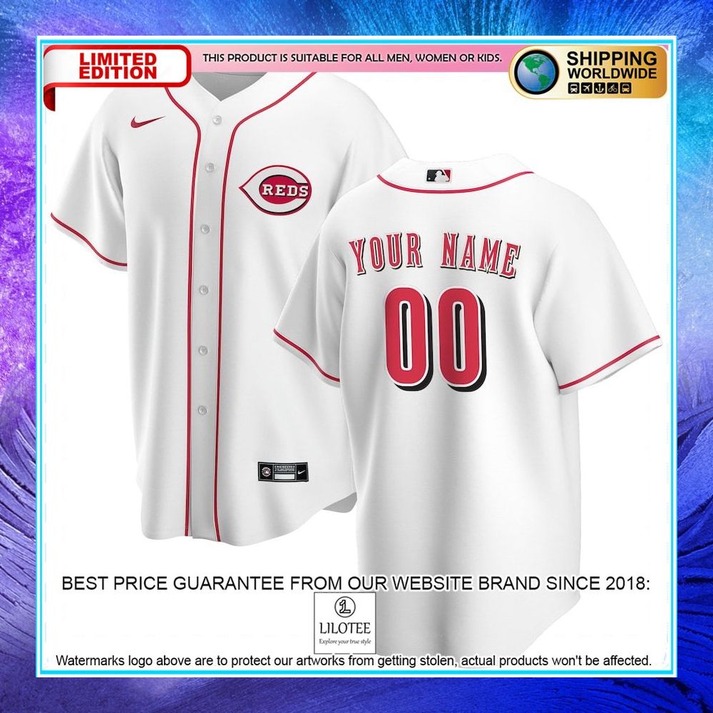 cincinnati reds nike home custom white baseball jersey 1 114