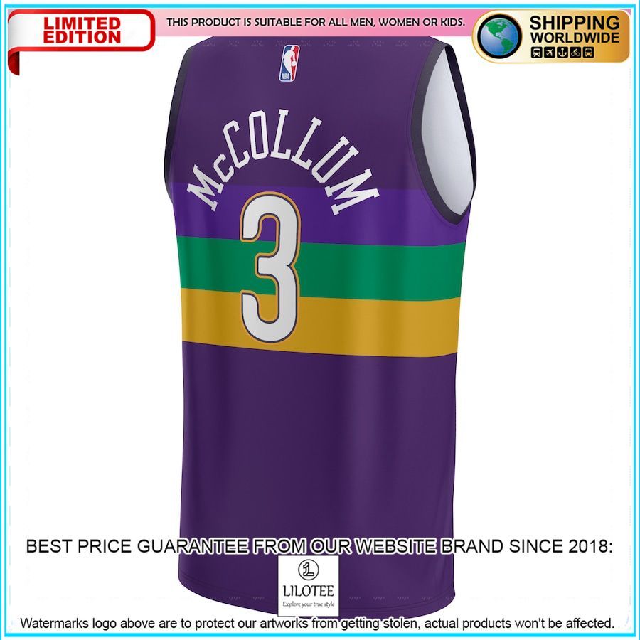 cj mccollum new orleans pelicans 2022 23 purple basketball jersey 2 920