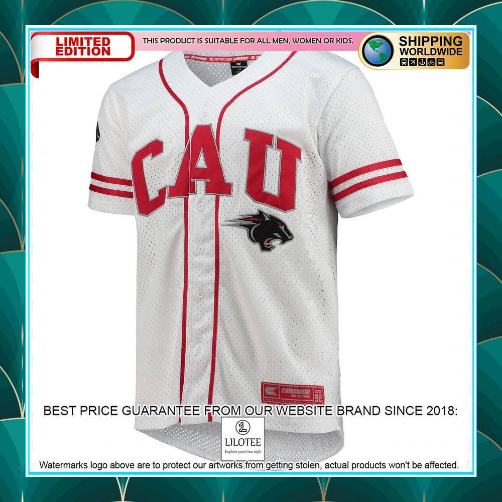 clark atlanta university panthers white red baseball jersey 2 526