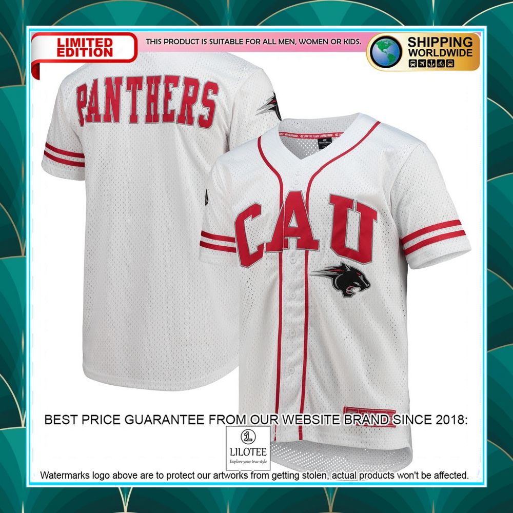 clark atlanta university panthers white red baseball jersey 4 556