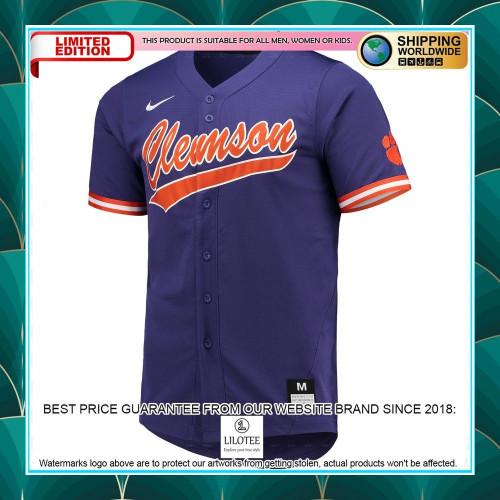 clemson tigers nike replica purple baseball jersey 2 350