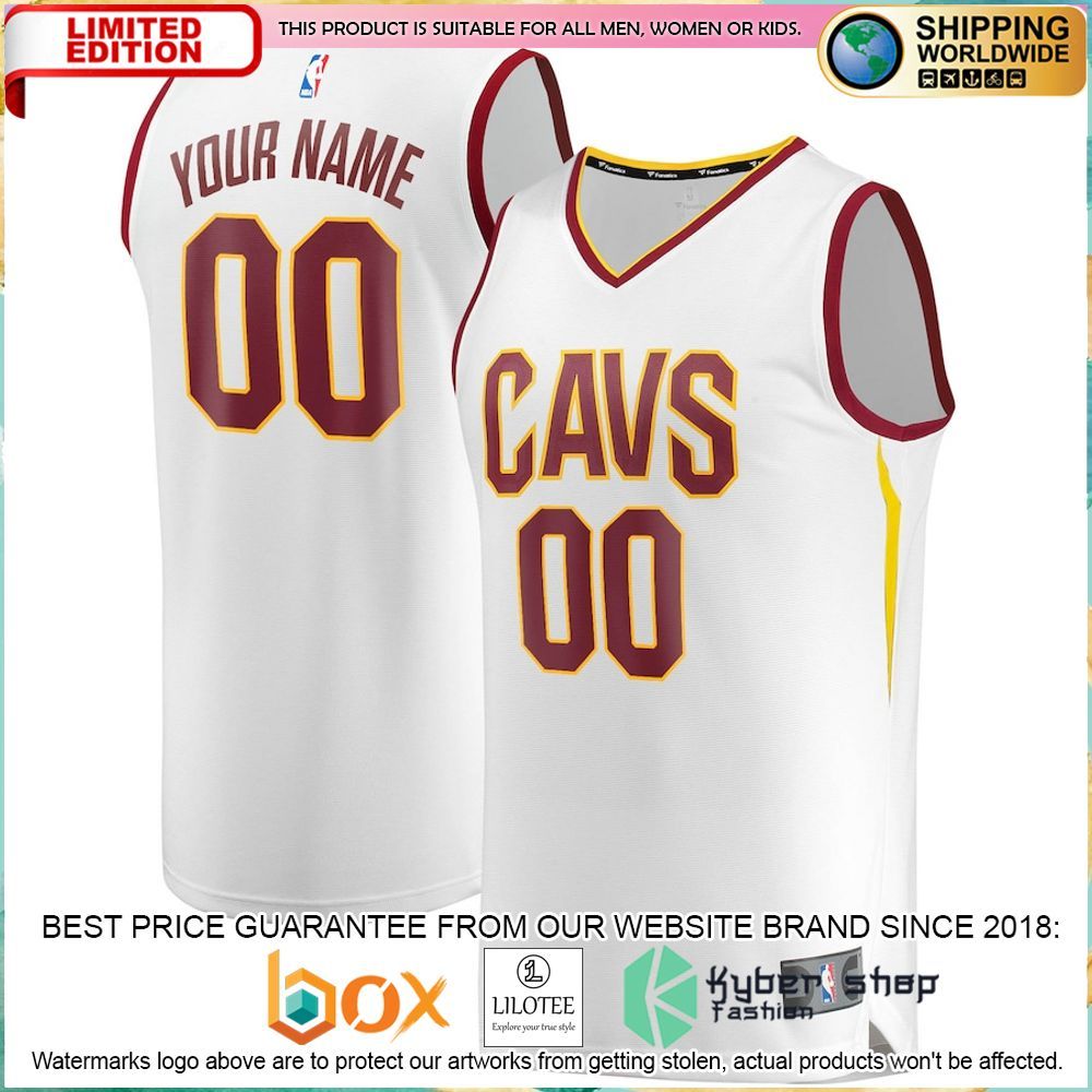 cleveland cavaliers custom white basketball jersey 1 465