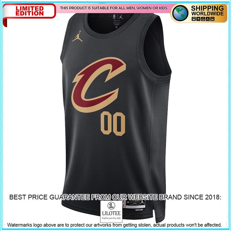 cleveland cavaliers jordan brand 2022 23 custom black basketball jersey 2 499