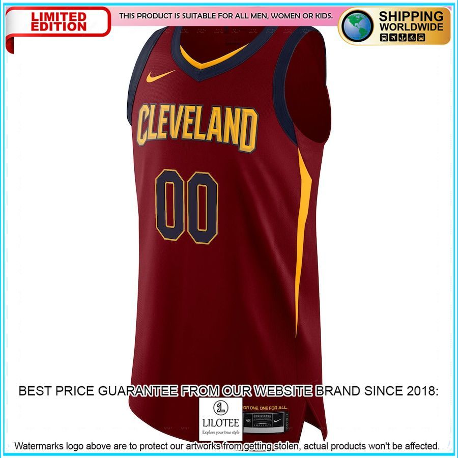 cleveland cavaliers nike authentic custom maroon basketball jersey 2 770
