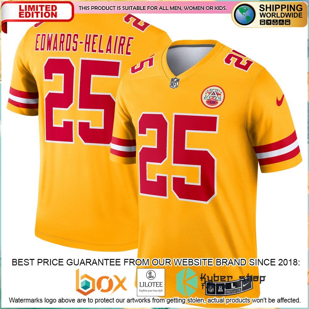 clyde edwards helaire kansas city chiefs nike inverted legend gold football jersey 1 948