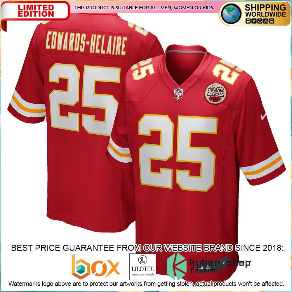 clyde edwards helaire kansas city chiefs nike red football jersey 1 755