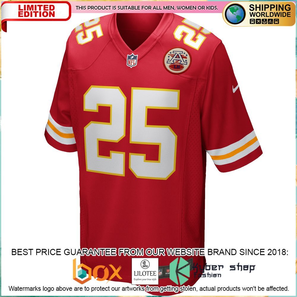 clyde edwards helaire kansas city chiefs nike red football jersey 2 310