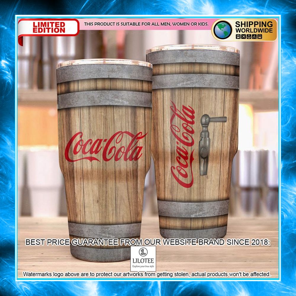 coca cola wood grain printed tumbler 1 263