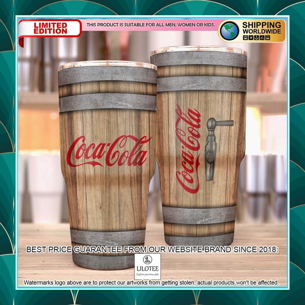 coca cola wood grain printed tumbler 1 65