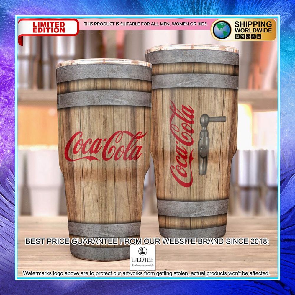 coca cola wood grain printed tumbler 1 72