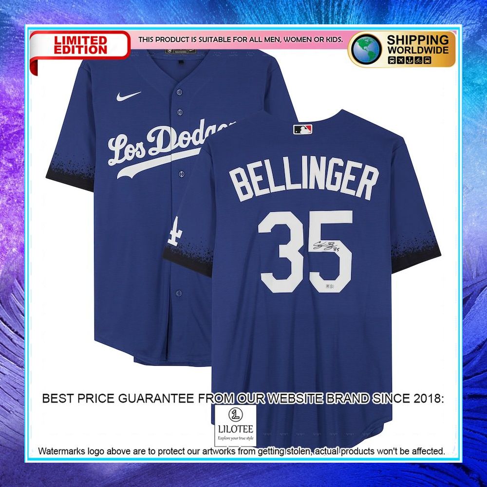 cody bellinger los angeles dodgers autographed nike city connect royal baseball jersey 1 471