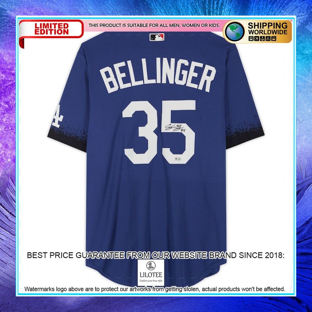 cody bellinger los angeles dodgers autographed nike city connect royal baseball jersey 2 501
