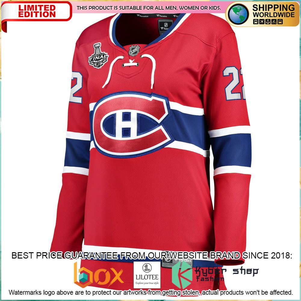 cole caufield montreal canadiens womens 2021 stanley cup final bound red hockey jersey 2 926