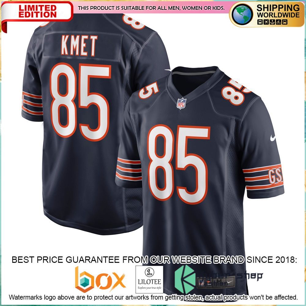 cole kmet chicago bears nike navy football jersey 1 205