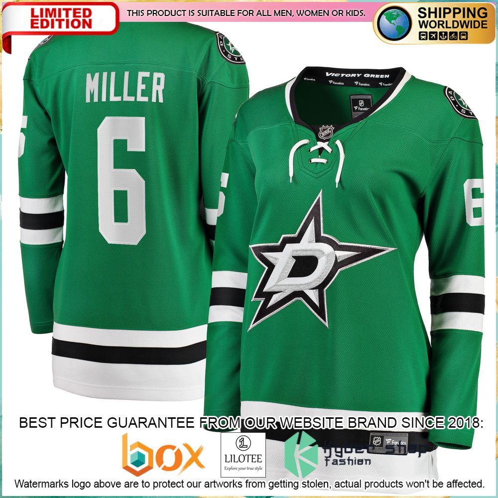colin miller dallas stars womens kelly green hockey jersey 1 612