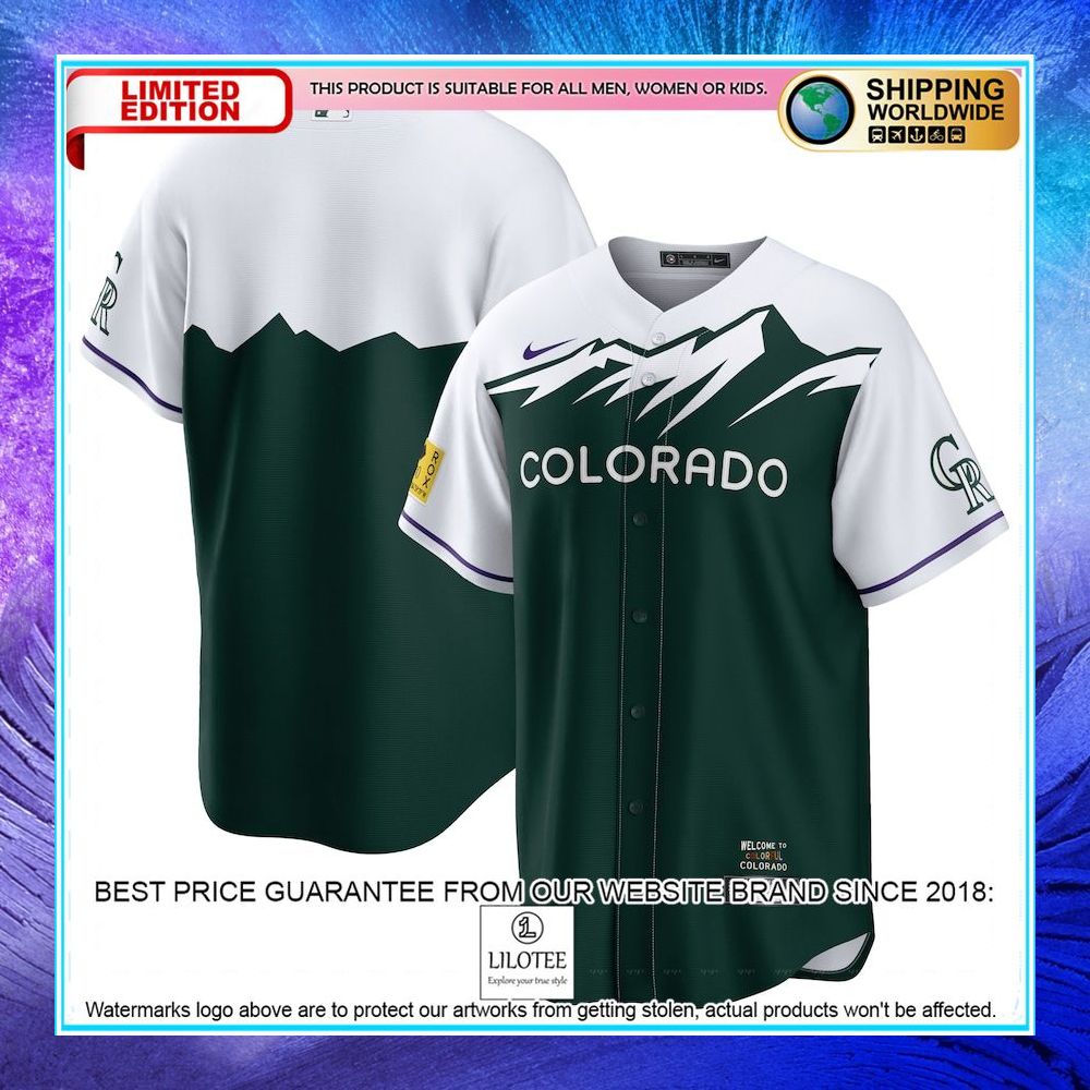 colorado rockies nike 2022 city connect team green baseball jersey 1 726