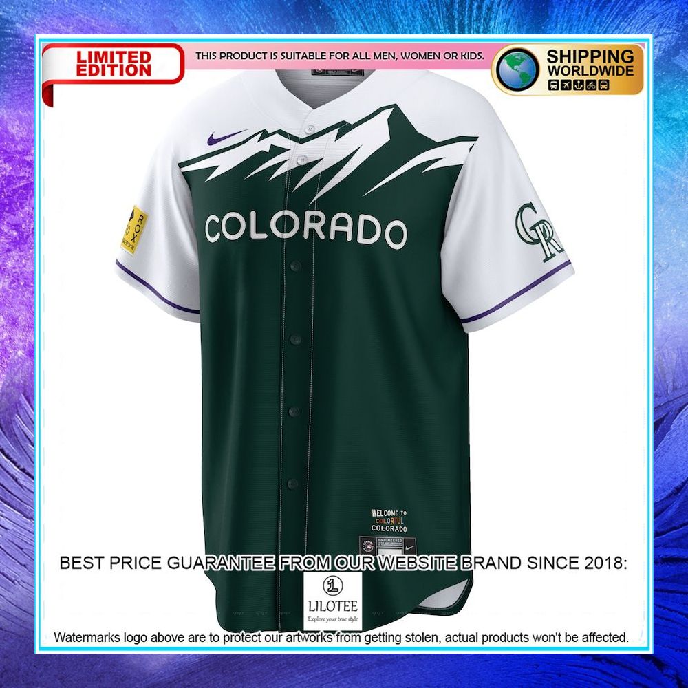 colorado rockies nike 2022 city connect team green baseball jersey 2 238