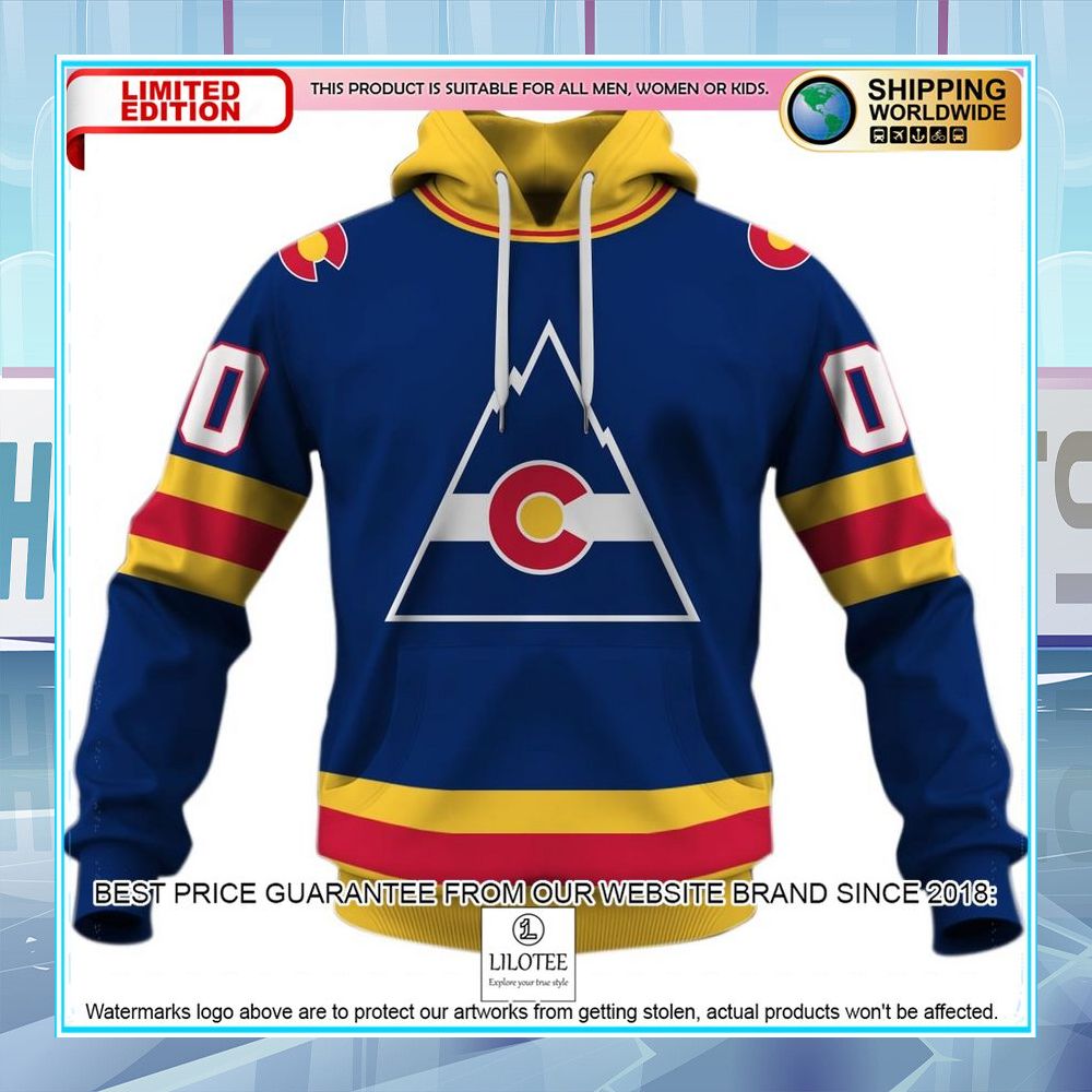 colorado rockies throwback vintage nhl hockey home custom shirt hoodie 1 182