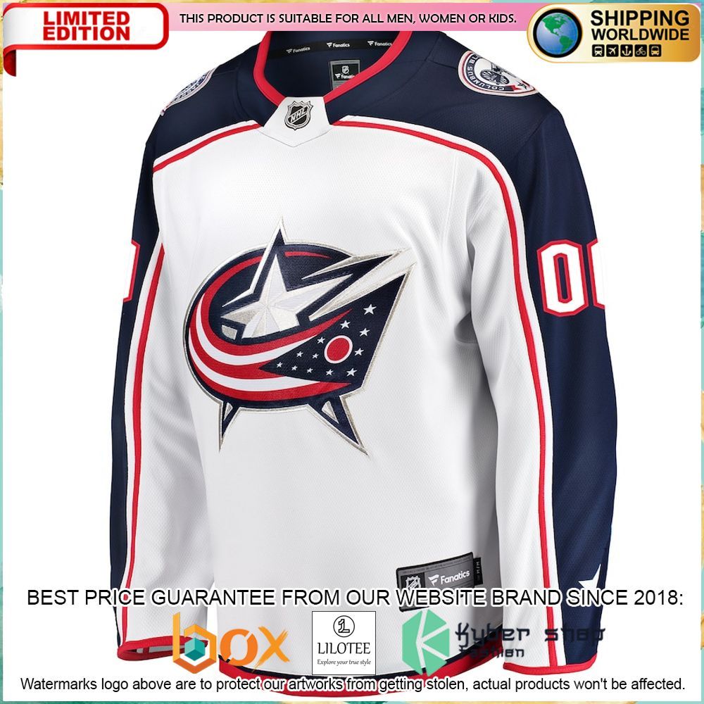 columbus blue jackets fanatics branded away custom white hockey jersey 2 456