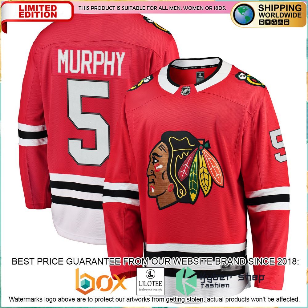connor murphy chicago blackhawks red hockey jersey 1 615