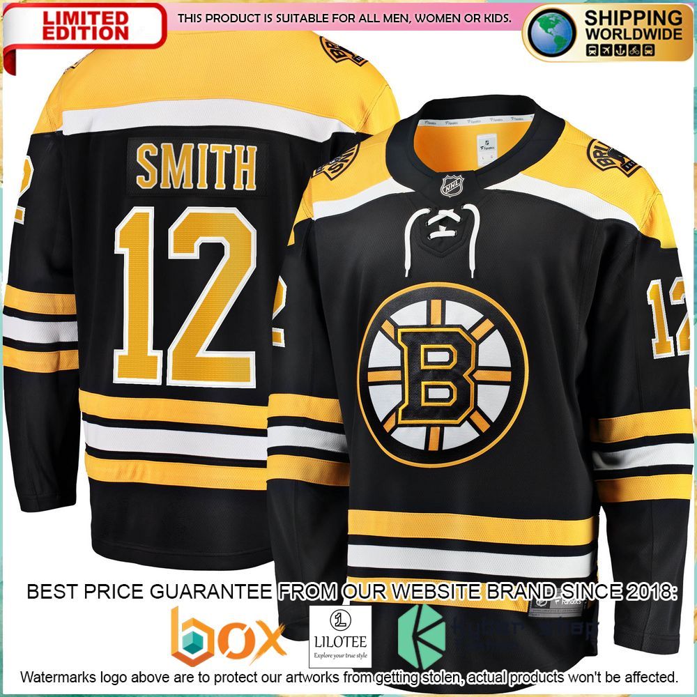 craig smith boston bruins black hockey jersey 1 992