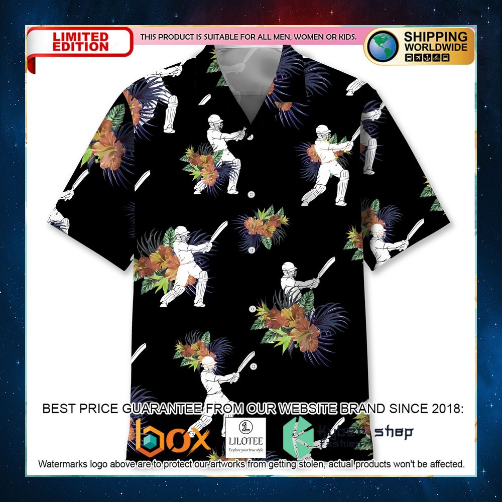 cricket flower black hawaiian shirt 1 616