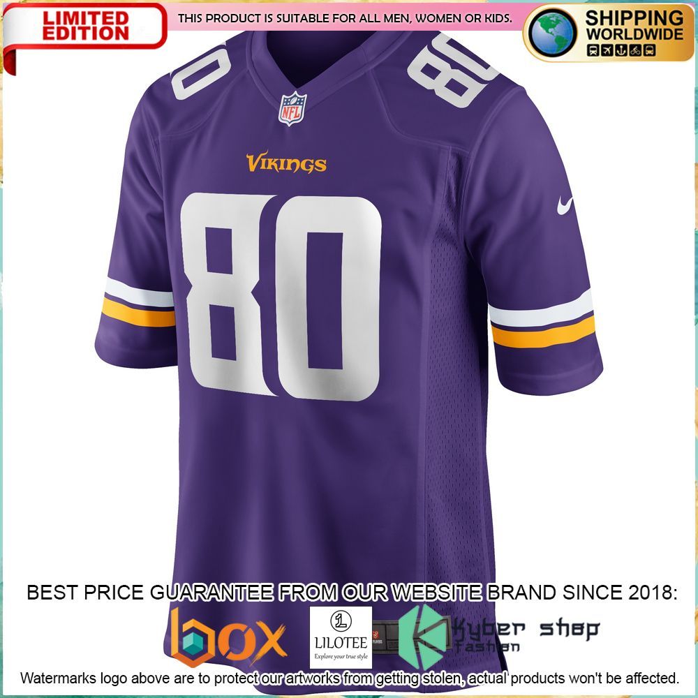 cris carter minnesota vikings nike retired purple football jersey 2 418