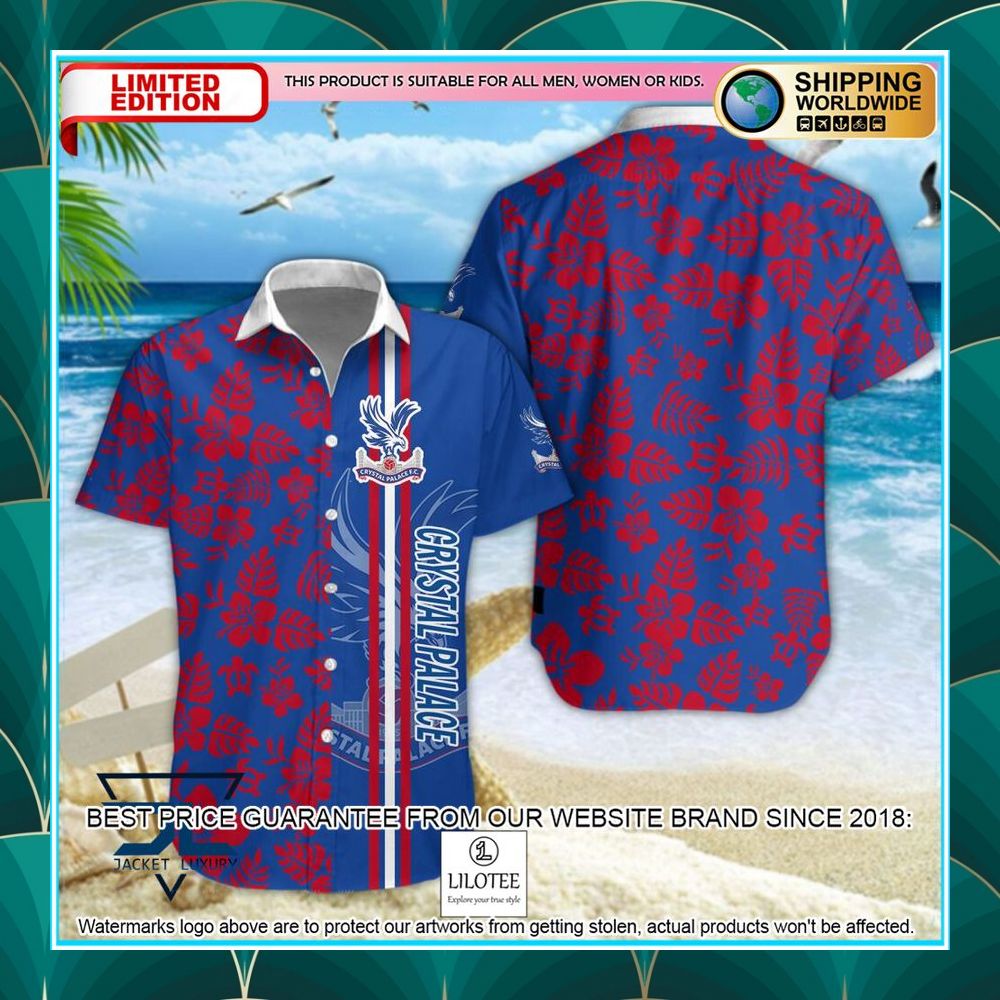 crystal palace f c flowers hawaiian shirt shorts 1 692
