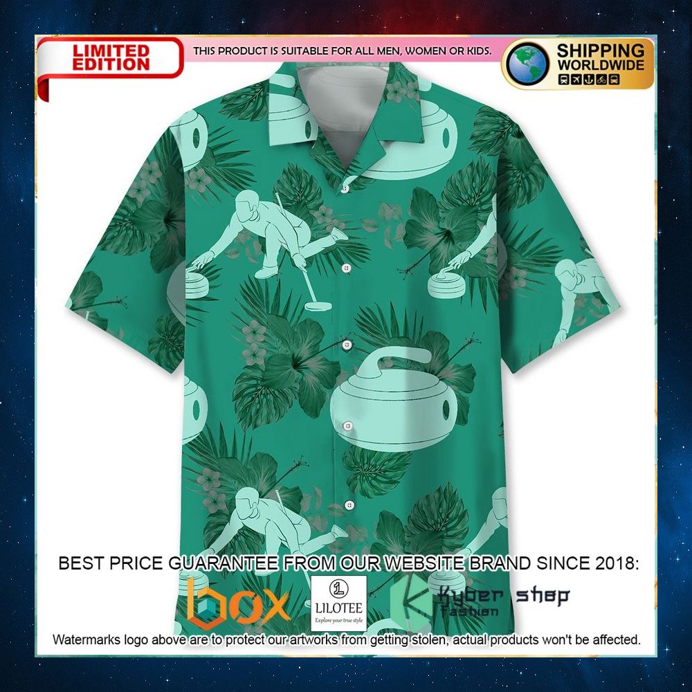 curling kelly green hawaiian shirt 1 132