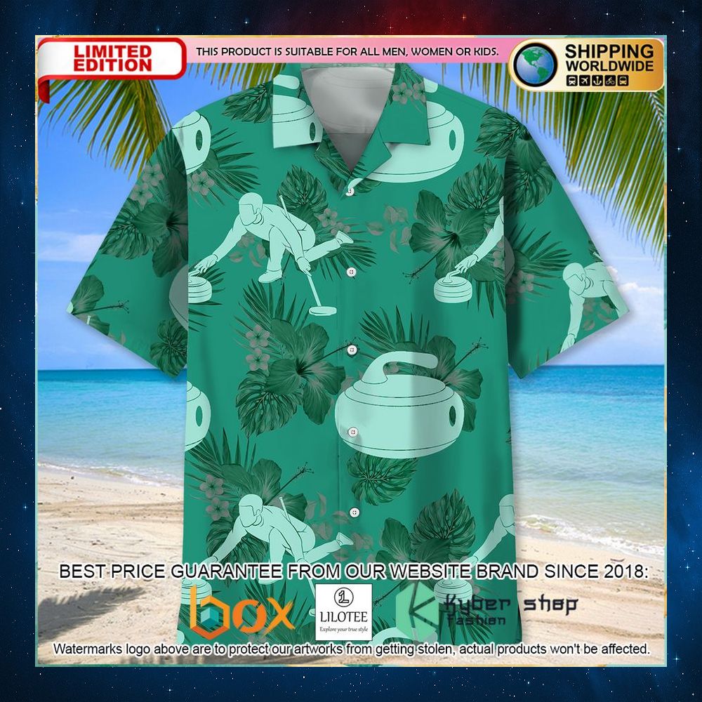 curling kelly green hawaiian shirt 2 556