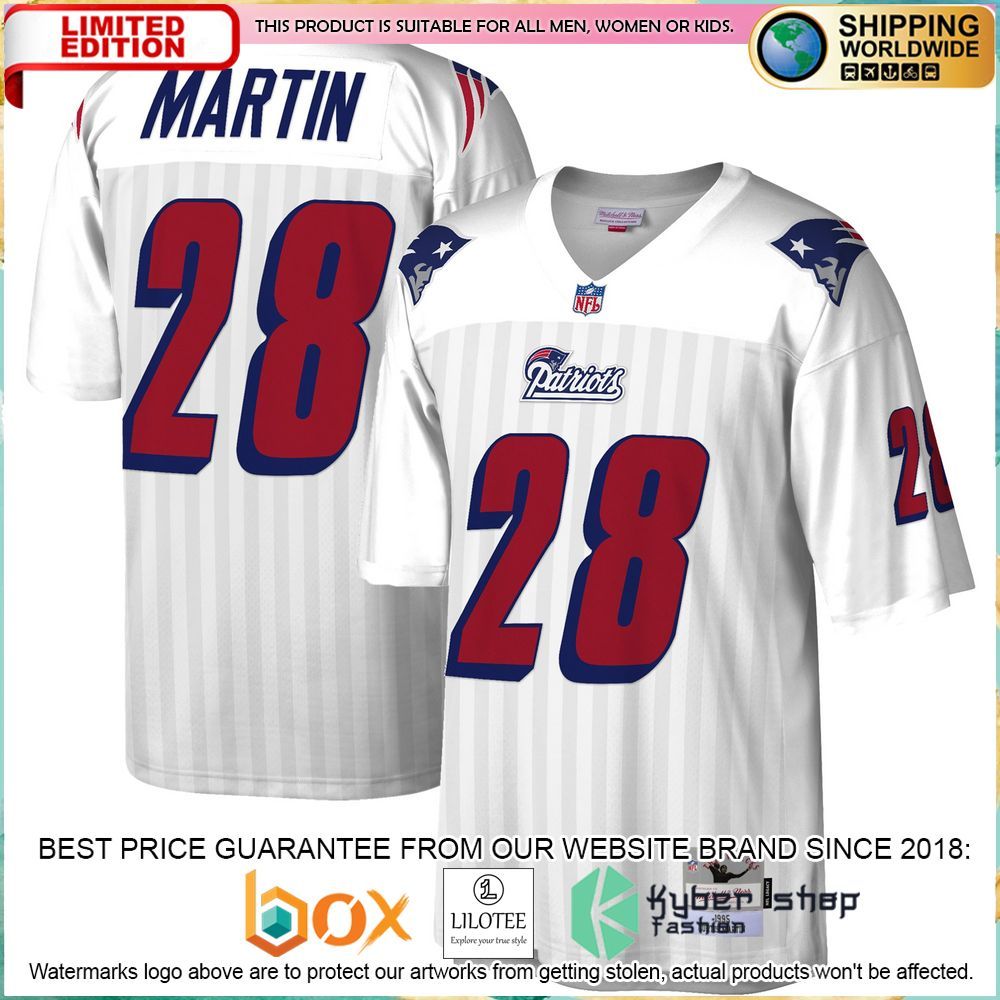 curtis martin new england patriots mitchell ness 1995 legacy replica white football jersey 1 606