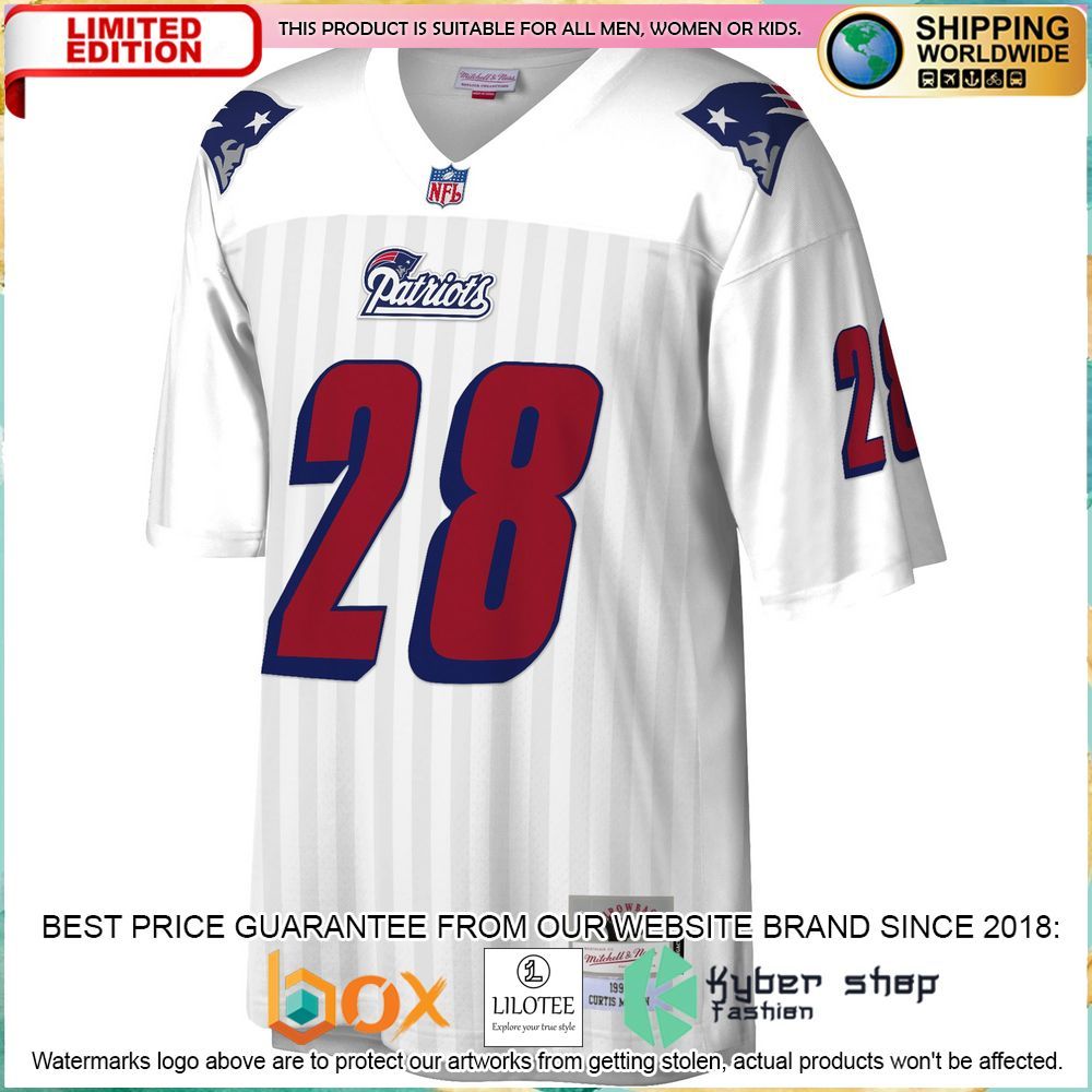 curtis martin new england patriots mitchell ness 1995 legacy replica white football jersey 2 486