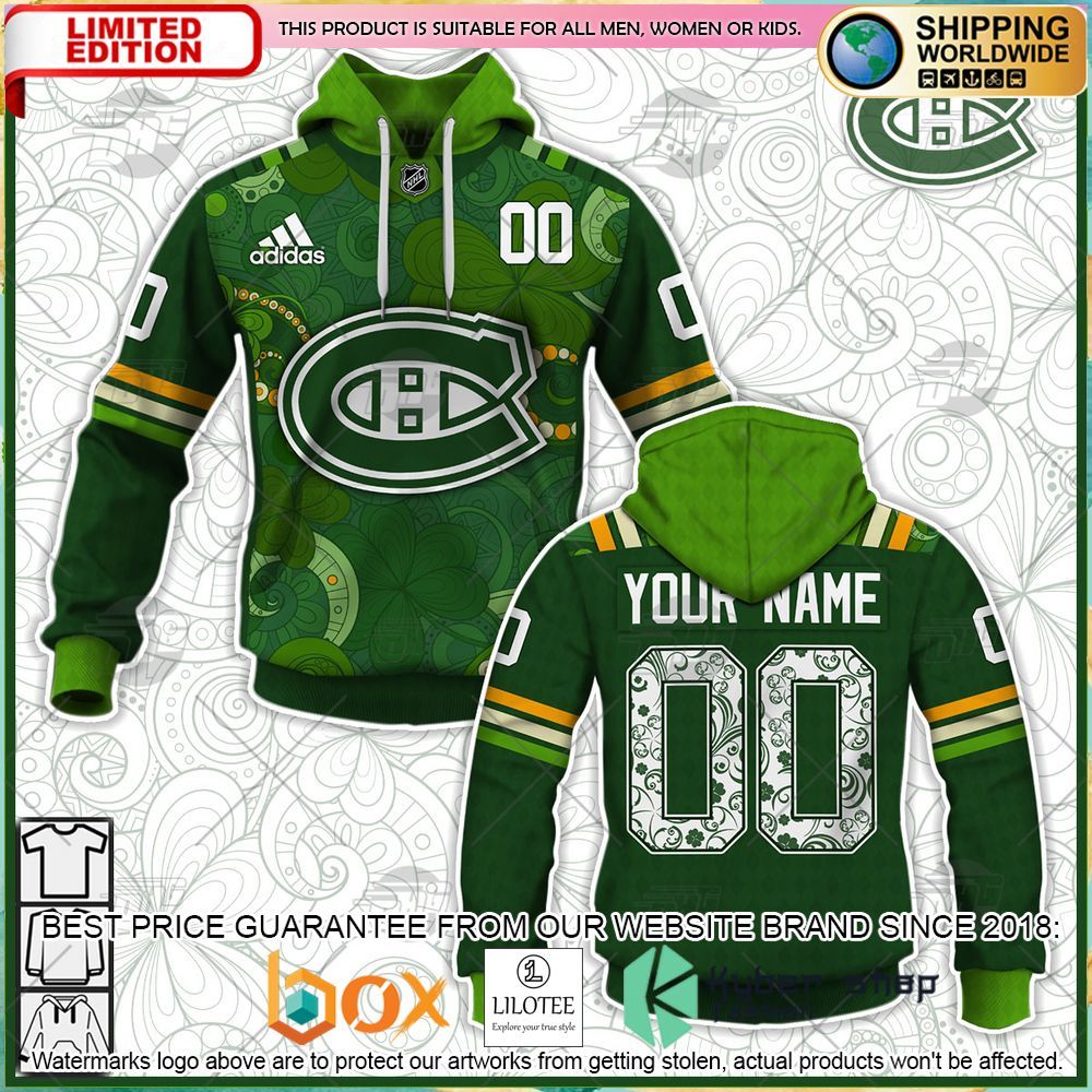 custom nhl montreal canadiens st patricks day t shirt hoodie 1 99