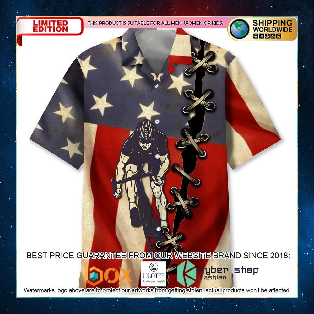 cycling american flag hawaiian shirt 1 304