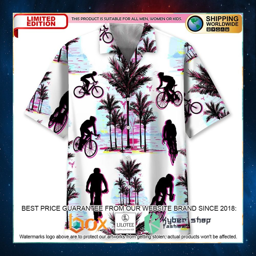 cycling beach lane hawaiian shirt 1 993