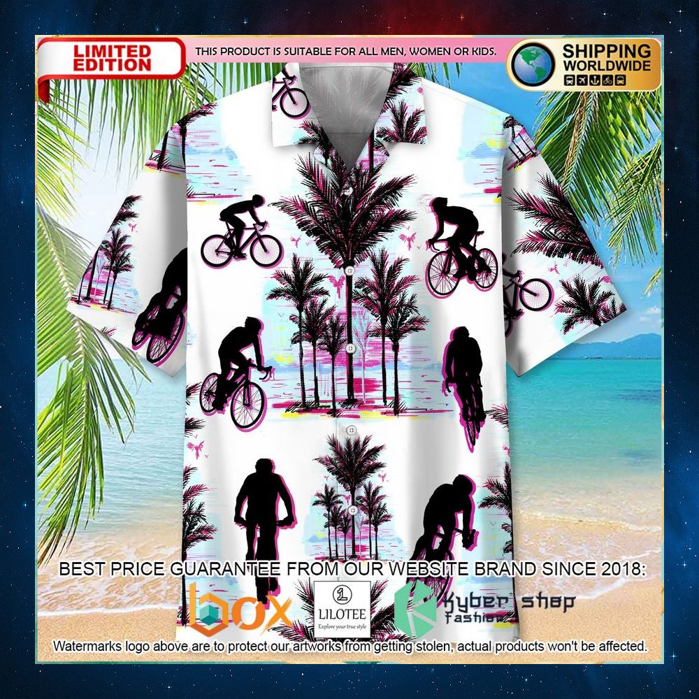 cycling beach lane hawaiian shirt 2 492