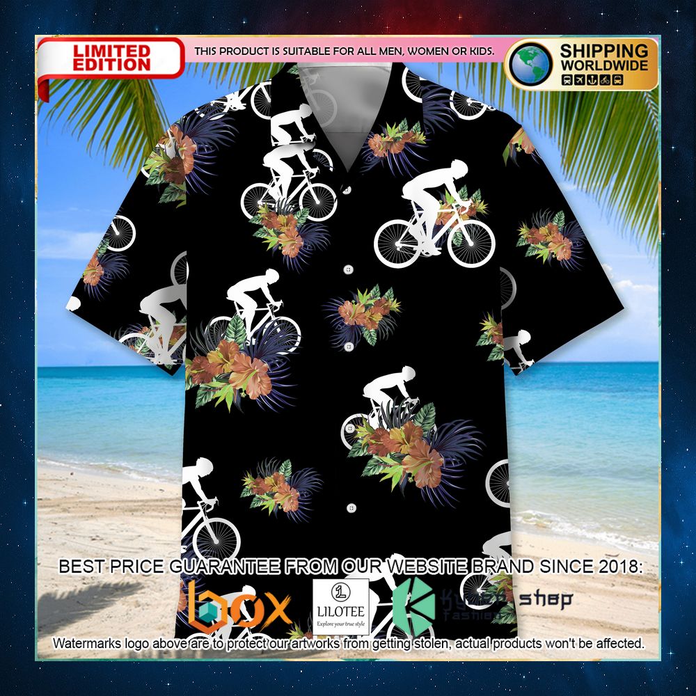 cycling black nature hawaiian shirt 2 892