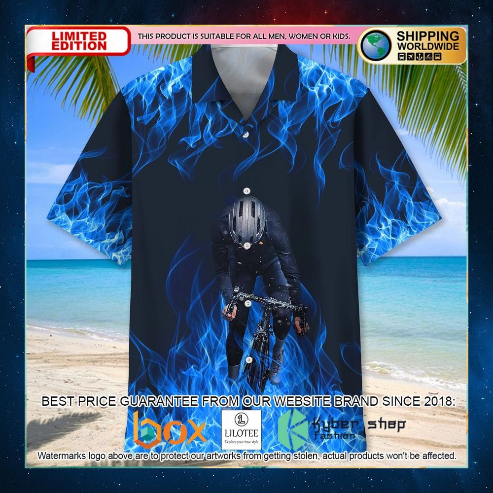 cycling blue fire hawaiian shirt 2 33
