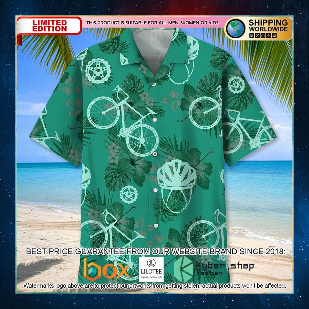 cycling kelly green hawaiian shirt 2 155