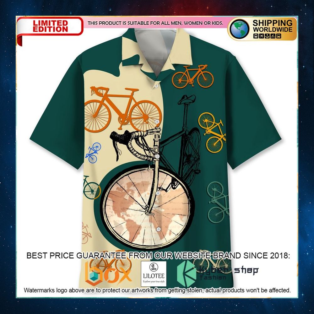 cycling map hawaiian shirt 1 301