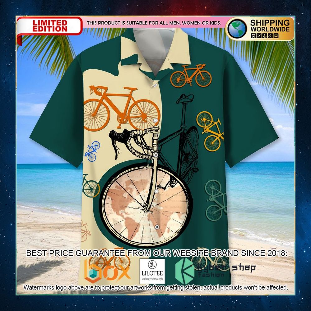 cycling map hawaiian shirt 2 33